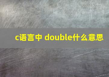 c语言中 double什么意思